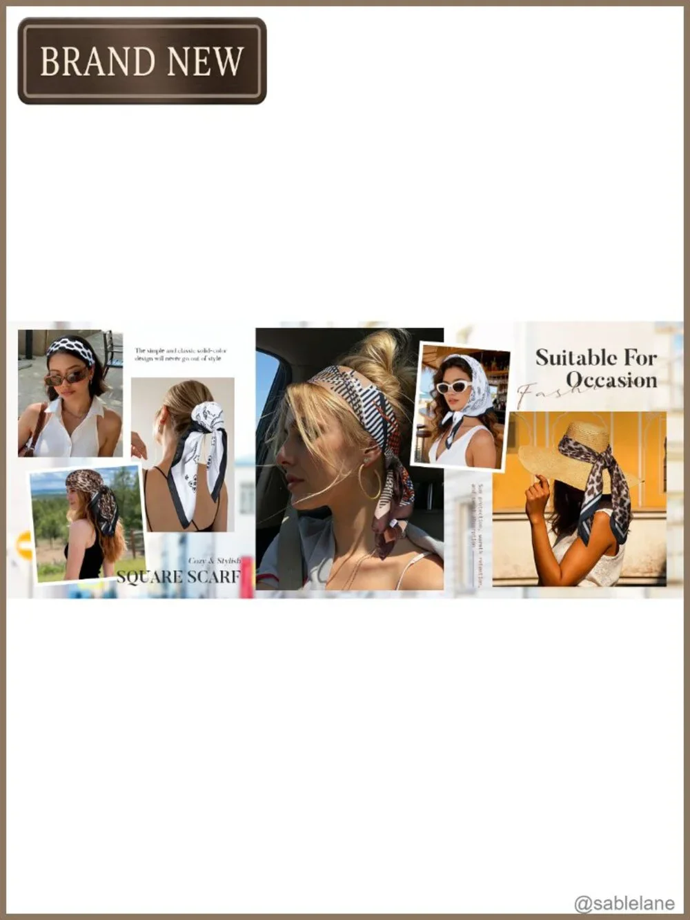 Satin Scarf for Women - 27 Inch Square Hair Scarf, Silky Head Wrap, Hair